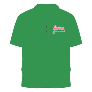 Polo Verde de Hermandad Femenina Griega, Rosa y Verde, Ropa Casual Elegante para Hermandad Universitaria - Product Image 5