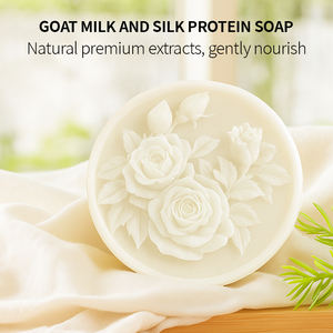 OEM Savon en barre réparateur de peau protéinée de soie au <span class=keywords><strong>lait</strong></span> de chèvre nettoyant pour le visage rajeunissant nourrissant élimination de l'acné savon à l'huile blanchissant - Product Image 3