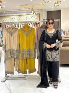 Lanzamiento del nuevo diseñador Party Wear Look Top- Bottom y Dupatta Totalmente cosido - Product Image 2