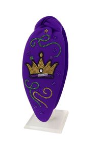 Diadema de lujo hecha a mano con cuentas de Mardi Gras, plumas de Carnaval y cristales de lazo - Product Image 3