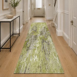 Tapis de salon antidérapant en chenille beige et marron, imprimé numérique géométrique contemporain, lavable en machine - Vente en gros RUGS DEPOT LXDP-0661 - Product Image 5