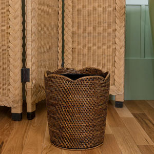 Cesta de basura plegable ecológica rectangular de bambú aceptable OEM 10-20L cesta de almacenamiento tejida Bohemia para cocina, dormitorio y baño - Product Image 3