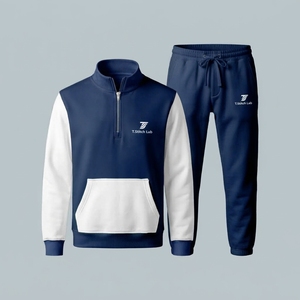 Conjunto Deportivo Informal Unisex de Alta Calidad, Transpirable, con Cierre de Cremallera de un Cuarto, Tallas Grandes, Mangas Largas, Ropa de Invierno - Product Image 3