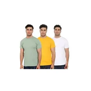 Kaus Oblong Cetakan Kustom Kualitas Tinggi Kaus Oblong Pria Katun Combed 100% Kosong Kaus Oblong Grosir Polos Dalam Jumlah Besar untuk Pria