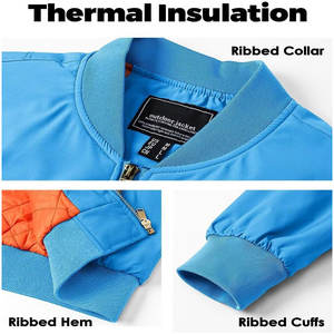 100% Nylon Puffer Bomber Veste pour Hiver Street Wear Mode Coupe-Vent Col en Tricot Côtelé Poignets Ourlet Personnalisable Marque Privée - Product Image 2