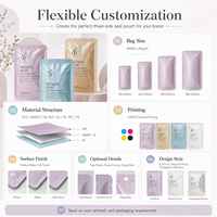 Petit sachet cosmétique de produits de soins de la peau personnalisés, sérum en feuille mate, crème pour le visage, lotion, sac d'emballage d'échantillon de soin de la peau nettoyant