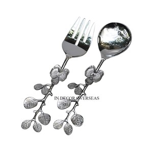 Asas de diseñador únicas chapadas en oro de Metal de alta calidad estándar para juego de cubiertos de cuchara pulida brillante plateada - Product Image 6