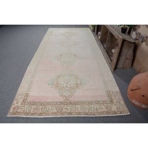 Alfombra Vintage de Lana Turca, Diseño de Retazos de Tejido Plano para Decoraciones de Sala de Estar con Respaldo de Látex, Color Beige, 4 Pies X 11,6 Pies - Product Image 3