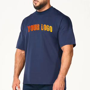 Venta al por mayor 100% algodón camiseta de los hombres Casual Loose Fit con impresión personalizada de gran tamaño de alta calidad de peso pesado de talla grande diseño en blanco - Product Image 4