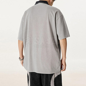 เสื้อยืดโปโลลายน้ำกรดระบายอากาศได้ดีมาใหม่เสื้อยืดเสื้อโปโลลายน้ำกรดซักเสื้อผ้าฤดูร้อน - Product Image 2