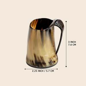 <b>Stand</b> Natural Polished FiHand made Viking Horn <b>Mug</b> nishrn <b>Mug</b> Viking Drinking <b>Mug</b> - Product Image 6