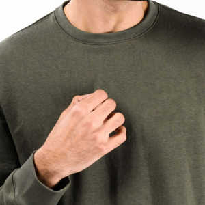 ชุดสเวตเตอร์ของผู้ชายแขนยาวเข้ารูปสำหรับผู้ใหญ่ผ้าคอตตอน100% สีพื้นสำหรับฤดูหนาว - Product Image 5