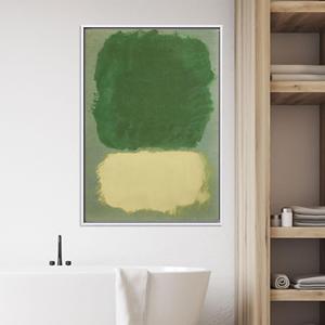 Rothko Style Abstract Canvas Print: Green & Yellow Color Field,WHITE <b>FRAMED</b> CANVAS - Product Image 1