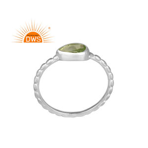 Best Selling Fine Sterling Silver Natural Peridot Gemstone Stackable Ring Custom Jewelry For Women Gift For Her - Product Image 1