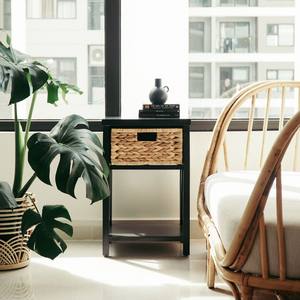 Mesitas de noche de madera de un solo nivel, superventas, precio más barato, mesita de noche natural MDF para venta al por mayor - Product Image 3