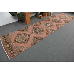 พรมปูพื้นขนแกะสไตล์ตุรกีโบราณขนาด31x125ฟุตการออกแบบการเย็บปะติดปะต่อกันของสีชมพูและน้ำตาลเทคนิคการถักแบบแบนสำหรับตกแต่งห้องนั่งเล่น - Product Image 2