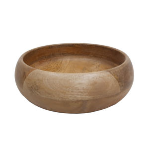 ชามผลไม้ทรงกลมทำจากไม้ธรรมชาติสำหรับห้องครัวและบนโต๊ะชามเสิร์ฟอาหารและขนมทำด้วยมือ - Product Image 5