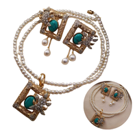Ensemble collier et boucles d'oreilles tendance pour femme en acier inoxydable plaqué or, motif floral, idéal pour fiançailles, anniversaire, Aïd, mariage et fêtes