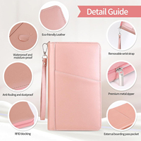 Insight International Dompet Kulit Asli Kelas Atas Model Terbuka Panjang untuk Paspor, Tempat Kartu Kredit, Vintage, Bisnis, Unisex, Dompet Perjalanan