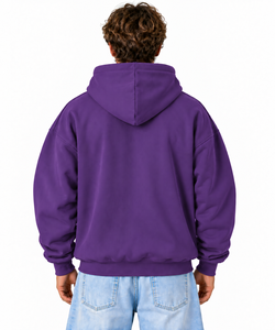 Sudadera con Capucha Oversize para Hombre, Color Sólido, Forro Polar, Estilo Casual, Diseño con Bolsillo, Manga Regular, Corte Holgado, Estilo Invernal - Product Image 2