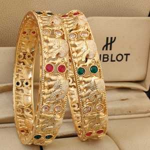 กำไลชุบทองคุณภาพดีสำหรับผู้หญิงกำไลแบบอินเดียดั้งเดิมสำหรับผู้หญิง - Product Image 1