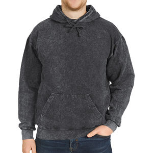 เสื้อมีฮู้ดสีเทาแบบเรียบผ้าคอตตอน100% โอเวอร์ไซส์พร้อมฮู้ดเสื้อผ้าแนวสตรีทขายส่งแบบกำหนดเอง - Product Image 2