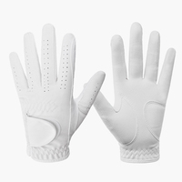 Guantes de Golf de Microfibra Blanca, Transpirables, Unisex, para Mano Derecha, con Cierre de Gancho y Bucle, para Uso Deportivo