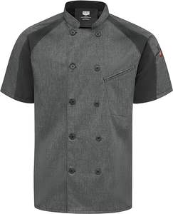 El mejor uniforme de trabajo de cocina clásico, cuello levantado, tapeta frontal con doble botonadura, apertura en el pecho izquierdo, abrigo de Chef con bolsillo, Unisex - Product Image 1