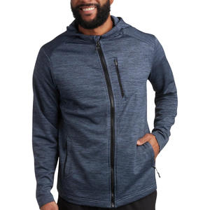 Sudadera con capucha OEM personalizada para hombre con cremallera completa Impresión de logotipo de tela transpirable y opciones de marca privada Gymwear - Product Image 1