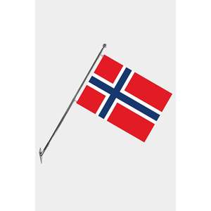 Ensemble de mât de drapeau télescopique Norvège à fixation murale avec drapeaux et bannières en polyester durable à impression numérique - Product Image 1