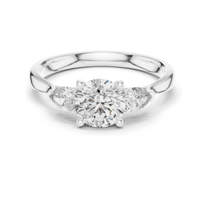 Bague de fiançailles à trois pierres en diamant de laboratoire 1,5 carat pour femme, clarté VVS-VS EF, or 18 carats, 14 carats, 10 carats et argent 925, moissanite - Product Image 3
