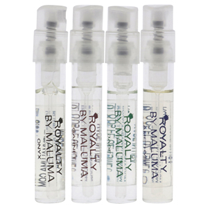 Set regalo di profumo Unisex Royalty by Maluma the King Queen Collection-4 pz Set 0.05oz Onyx EDP Spray per lui 0.05oz granato per lei - Product Image 1