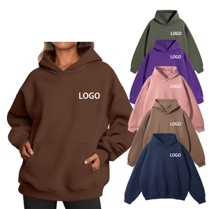 Suéter de gimnasio de lana liso de manga larga para mujer personalizado de gran tamaño en blanco liso Sudadera con capucha Crop Top Quarter Sudaderas con capucha para mujer - Product Image 3