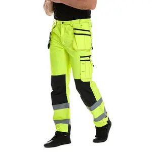 Hi vis safety Vest in reflective factory supply Workwear High Visibility working security waistcoat with zipper and pockets