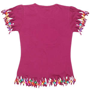 Girls Half Sleeve <b>Heart</b> T-Shirt - Purple - Product Image 3
