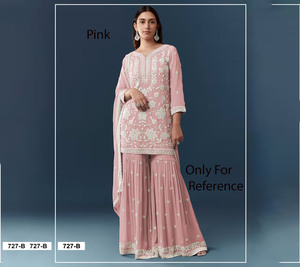 Traje Sharara de Estilo Indio Tradicional Más Vendido, en Georgette con Dupatta de Diseñador para Mujer, Hermoso Vestido para Fiestas - Product Image 1