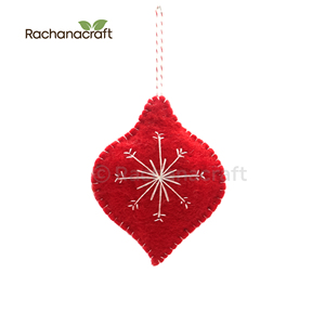 Ornement de flocon de neige en feutre fait à la main pour décor d'hiver Décorations de Noël uniques - Product Image 6