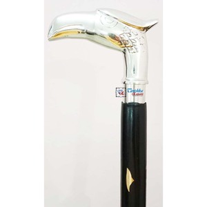 ไม้เท้าเดินไม้สีดำ3พับปรับได้มือจับหน้านกอินทรีชุบด้วยนิกเกิลทำจากทองเหลืองสำหรับกลางแจ้งของขวัญเดินป่าสำหรับคนชรา - Product Image 6