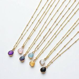 925 Sterling Silver <b>Moissanite</b> <b>Necklace</b> with Pear Black Onyx Faceted Gemstone Electroplated Charm Pendant Bulk Wholesale Jewelry - Product Image 2