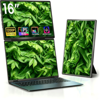 Moniteur d'ordinateur portable secondaire IPS Type C 16 pouces, écran LCD portable pour le codage et le streaming
