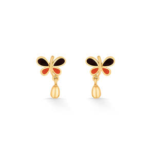 Boucles d'oreilles clous Lumi Fly en or, perles et diamants pour femme – Bijoux tendance et mignons pour les soirées - Product Image 3