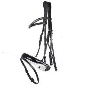 Venta al por mayor nueva brida de cuero snaffle de caballo de alta calidad en negro mejor nueva brida anatómica brida de cuero anatómica de caballo - Product Image 3
