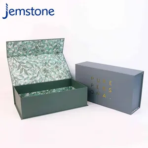 Toptan özel baskılı el yapımı lüks sert kağıt karton CMYK baskı boş altın damgalama manyetik çay hediye kutusu