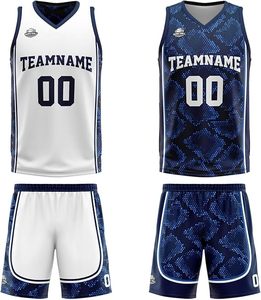 Maillot de sport unisexe personnalisé de haute qualité, sans manches, respirant, à séchage rapide, réversible, motif 3D, uniforme de basketball personnalisé - Product Image 1