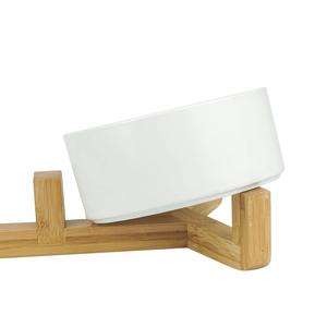 Adjustable Bamboo Pet Food <b>Bowl</b> with <b>Stand</b> Customized Logo Eco-Friendly Comederos Para Perros Large <b>Dog</b> <b>Bowl</b> for <b>Dogs</b> and Cats - Product Image 3