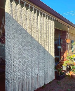 Macrame Curtains Shower Curtains Macrame Fabric Panels Kid Room Curtains - Product Image 1