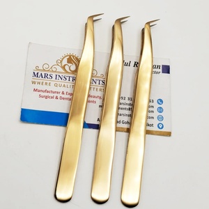 Pinces à épiler en nano-fibre Grip Gold Plasma 65/75 degrés à pointe fine pour extensions de cils, pointues, testées à la main - Product Image 6