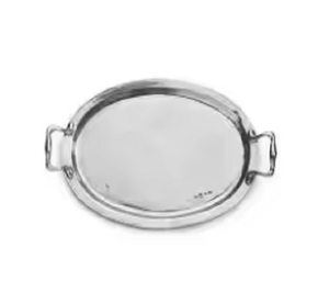 Venta caliente Bandejas de comida de metal decorativas con mango dorado Plato de buffet redondo y bandeja de espejo ovalado Bandejas para servir - Product Image 3