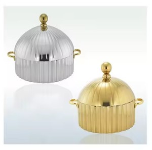 Bạc Vàng Phục Vụ Thực Phẩm Phục Vụ Món Ăn Khách Sạn Nhà Hàng Bảng Trang Trí Nội Thất Thực Phẩm Món Tráng Miệng Hiển Thị Soong Món Ăn Trong Giá Bán Buôn - Product Image 2