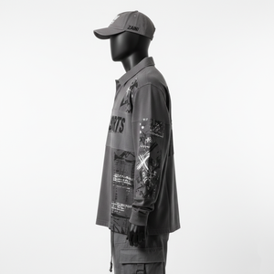 Camiseta de Rugby para Hombre, Tela Premium de Poliéster y Elastano, 220 GSM, Diseño de Paneles Grises, Impresión por Sublimación, Logotipo Personalizado, Absorbe la Humedad - Product Image 3